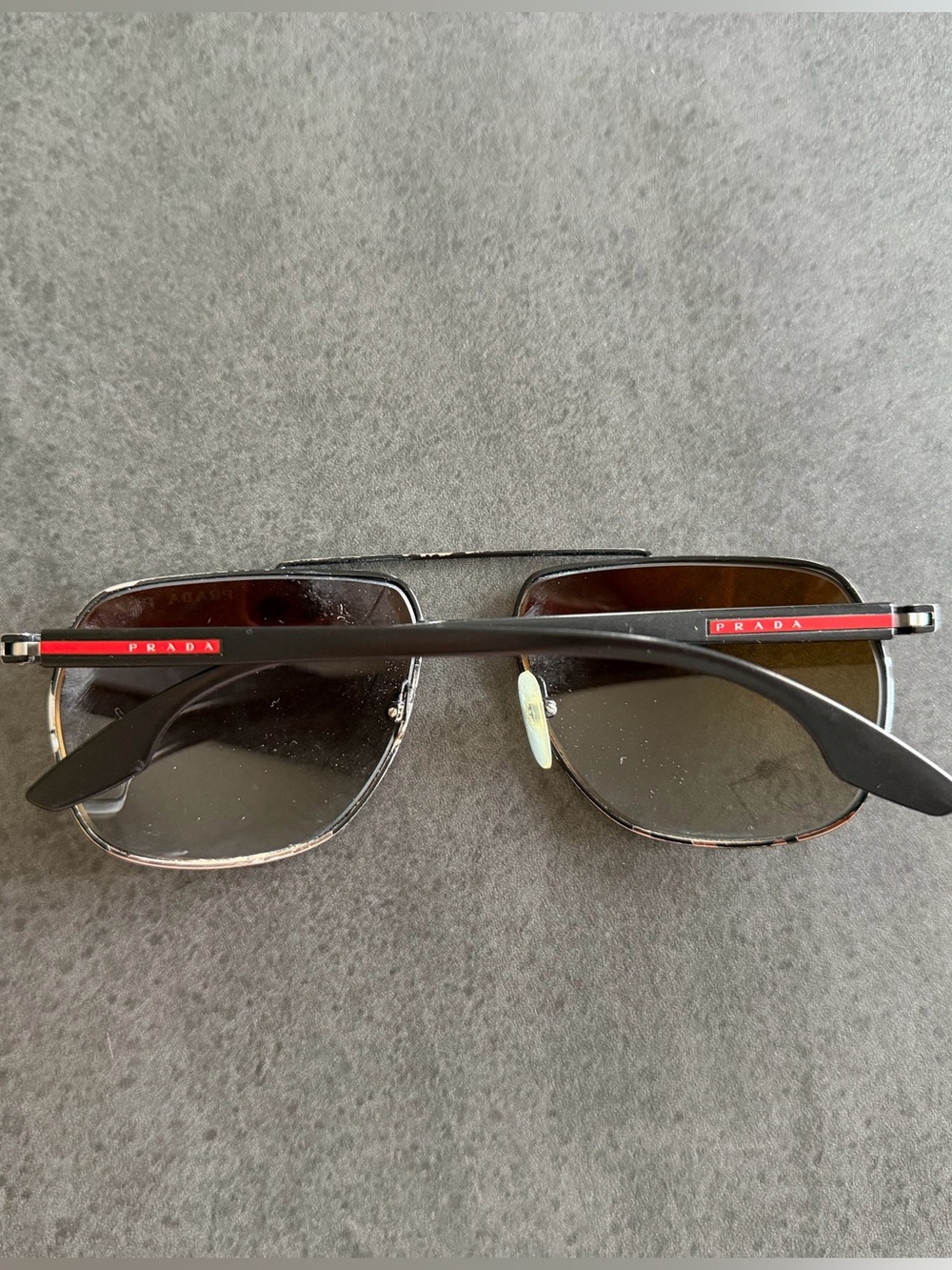 Prada Black Sunglasses Red Logo Accent